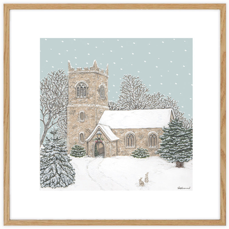 Country Church at Christmas Giclee Print