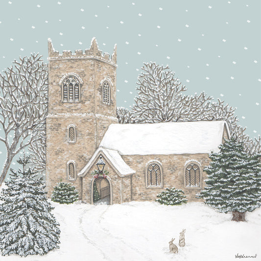 Country Church at Christmas Giclee Print