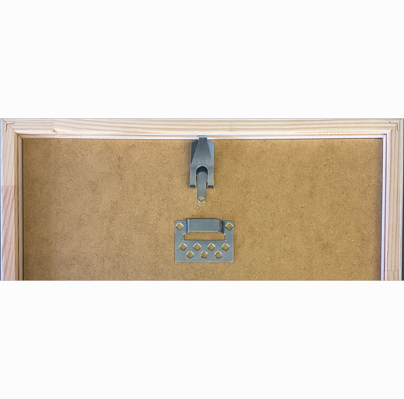 Reverse view of a picture frame.