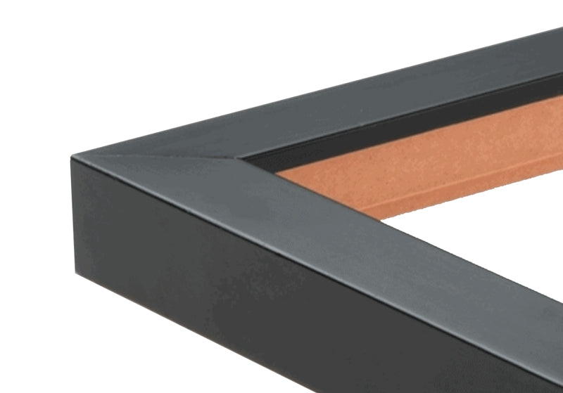 A close up of a corner of a black frame.