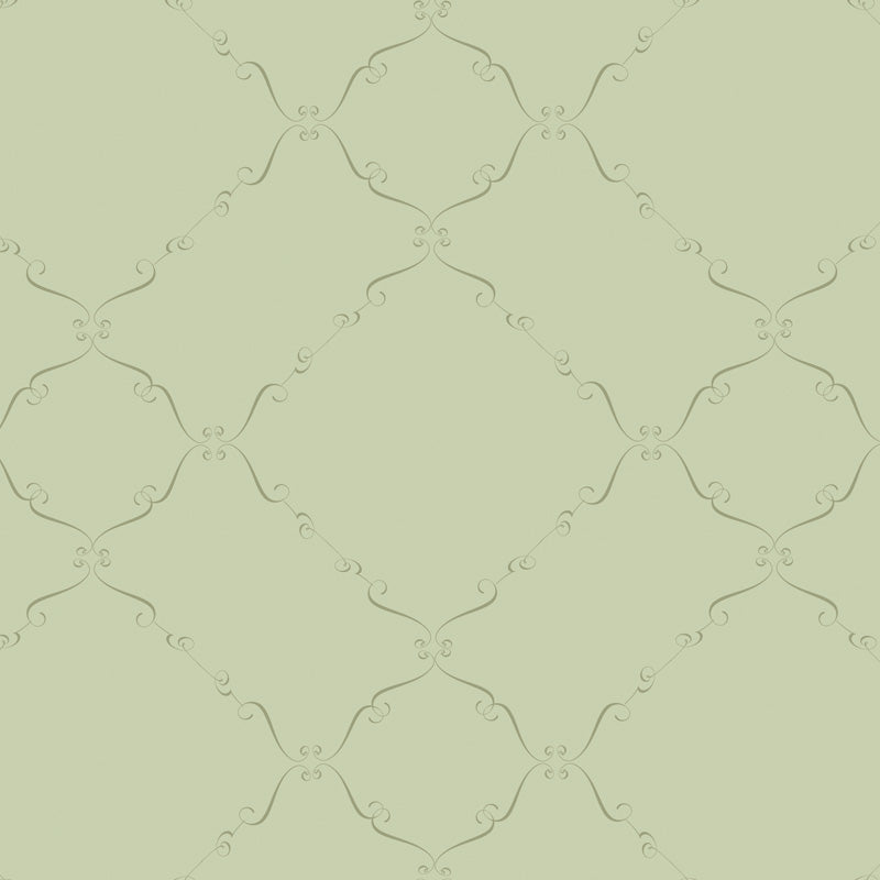 Patterned gift wrap with geometric design on a light green background
