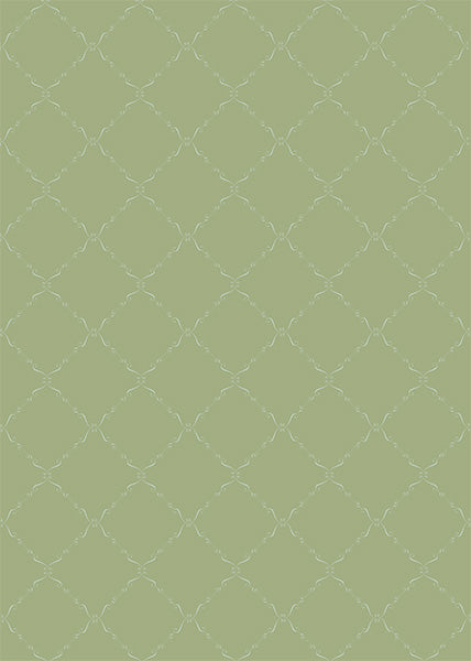 Green patterned gift wrap with a geometric design