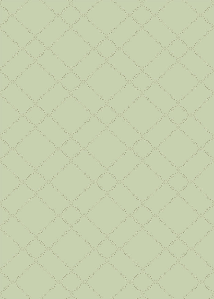 Patterned gift wrap with geometric design on a light green background